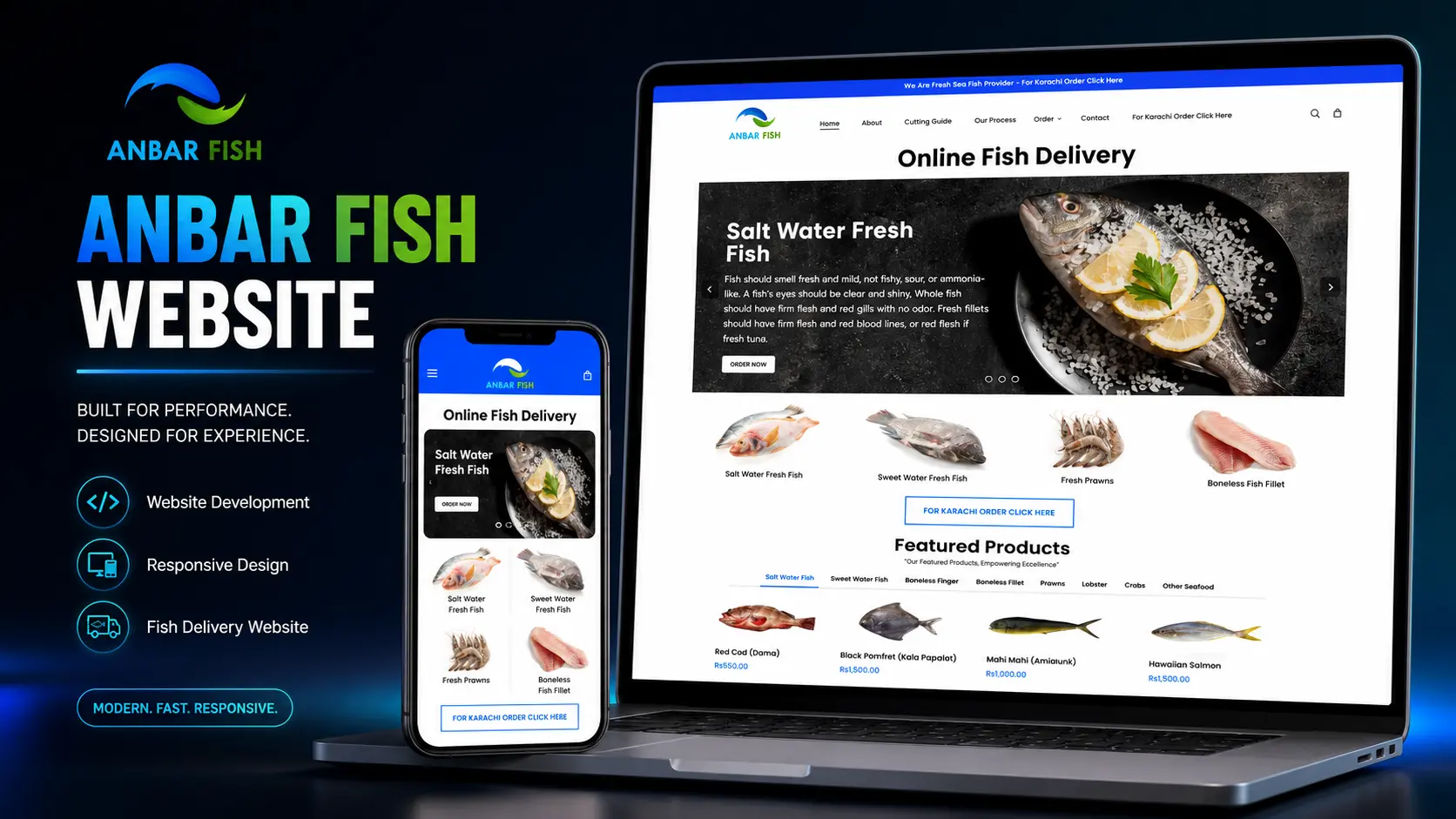 Gourmet Seafood E-Commerce Platform - Website Development visualization screenshot 1